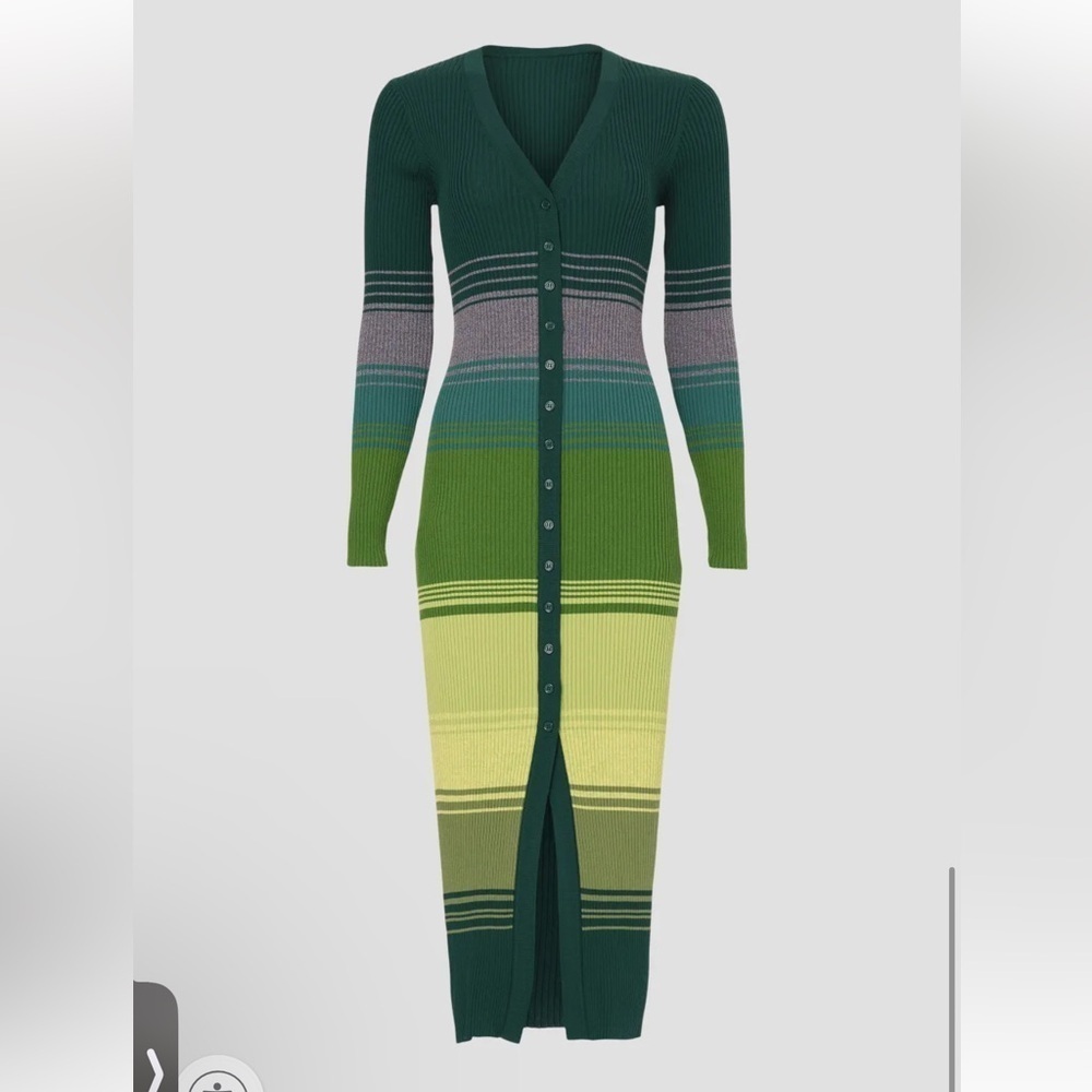 Staud pine forest shoko Striped multi Green Knit Dress - Picture 5 of 14